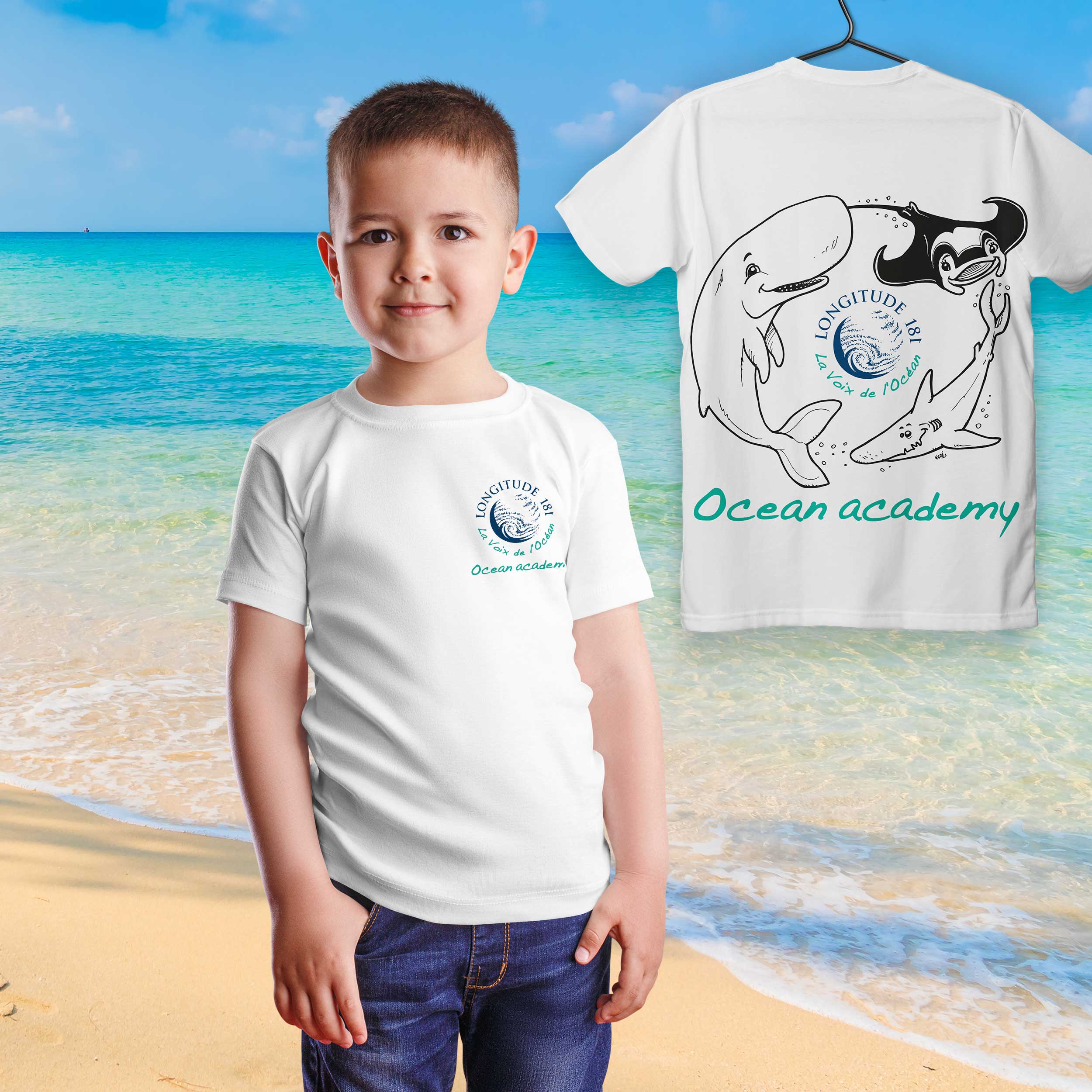 MESit Longitude T shirt enfant garcon ocean academy