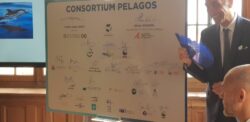 La conférence pour le consortium Pelagos avec SAS Albert II de Monaco et Charles-Ange Ginesy, Président du département des Alpes-Maritimes